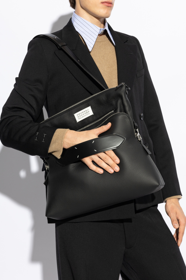 uran＊_＊mcanterbury バッグ 黒 ナイロン MM6 Maison Margiela: ブラック クランチドナイロン トート